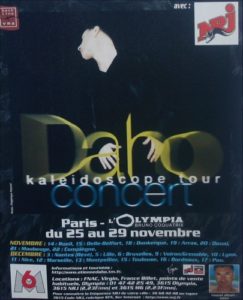 Affiche annonçant le concert d'Etienne Daho à l'Olympia lors de la tournée du Kaleidoscope tour.