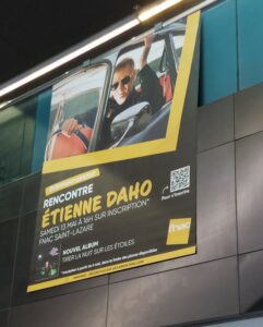 Affiche pour la rencontre à la Fnac avec Etienne Daho pour la sortie de l'album Tirer la nuit sur les étoiles.